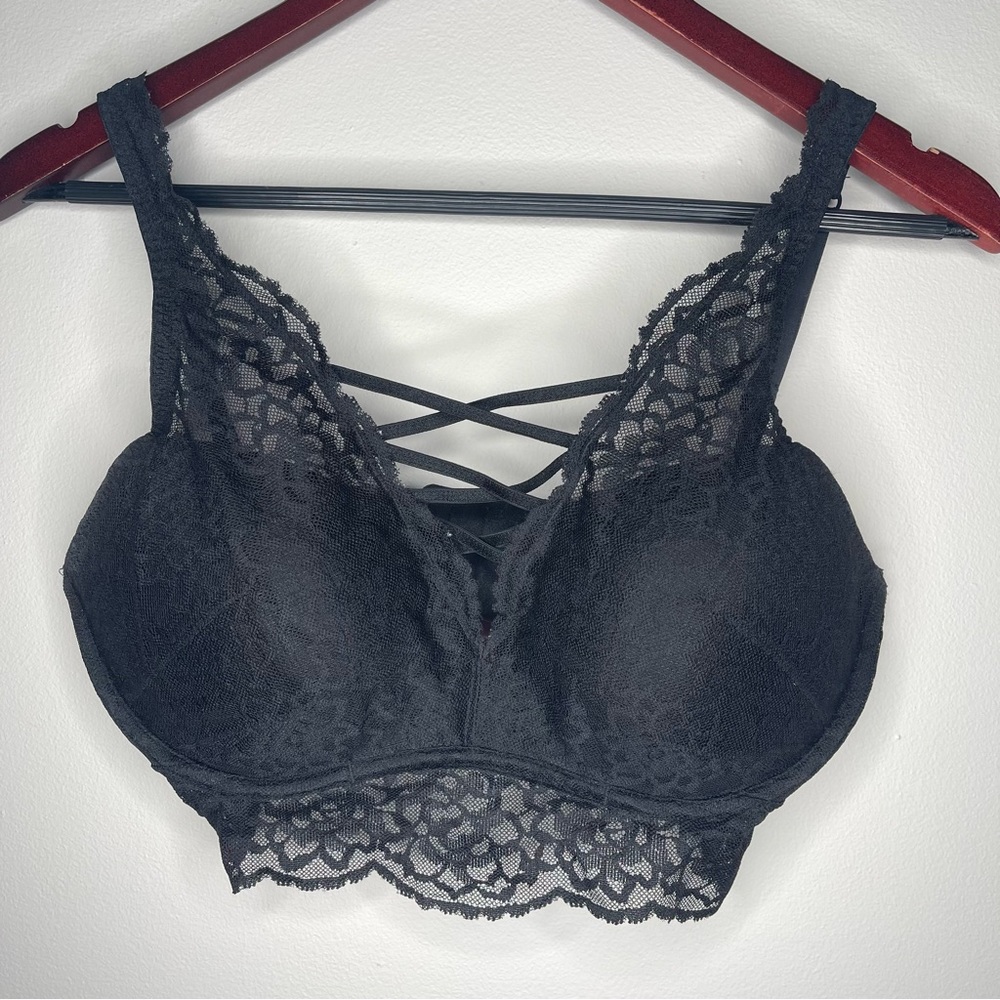 Victory Secret Pink black lace‎ push-up bralette
